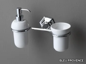 LUX - Ceramic Bathroom soap dispenser / toothbrush holder _ BLEU PROVENCE