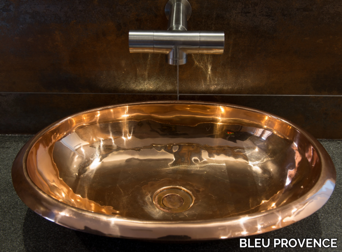 COVAL - Countertop oval copper washbasin _ BLEU PROVENCE