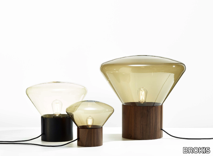 MUFFINS - LED wood and glass table lamp _ BROKIS