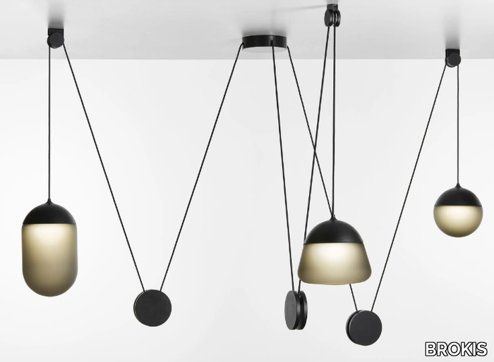 PLANETS - Blown glass and metal pendant lamp _ BROKIS