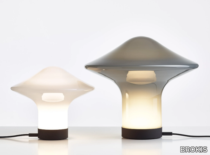 TROTTOLA - LED opal glass table lamp with dimmer _ BROKIS