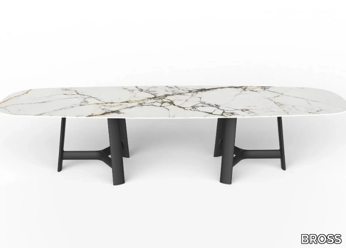 RIVER - Rectangular marble table _ BROSS