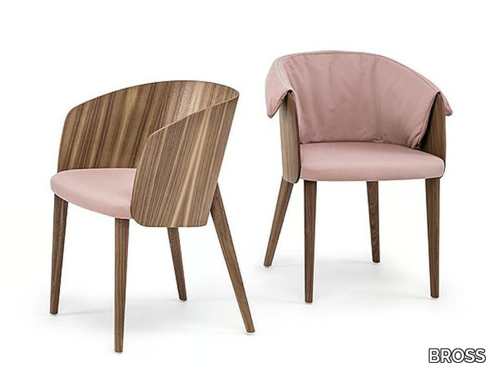 SHELL - Wooden armchair with armrests _ BROSS