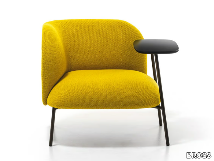 SIT - Corner fabric armchair with integrated magazine rack _ BROSS