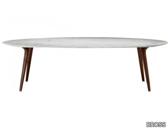 ADEMAR - Oval Carrara marble table _ BROSS