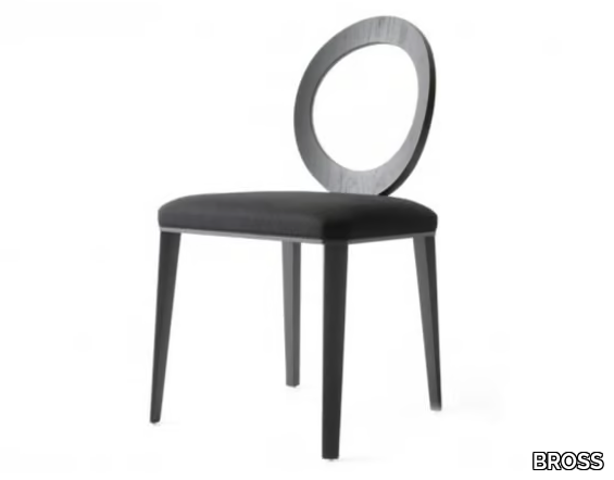 GEMMA - Medallion solid wood chair with integrated cushion _ BROSS