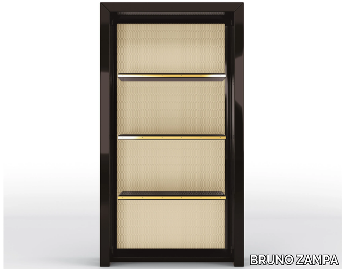 JADE - Open bookcase in solid wood and leather _ BRUNO ZAMPA