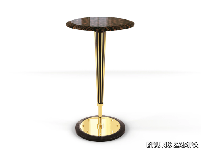 OPHELIA - Round ebony high table _ BRUNO ZAMPA