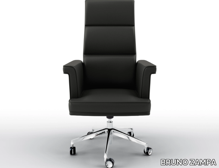 LONDON - Swivel leather executive chair with armrests _ BRUNO ZAMPA