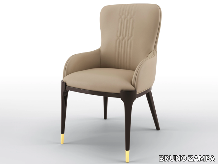 CELINE - Upholstered leather chair with armrests _ BRUNO ZAMPA