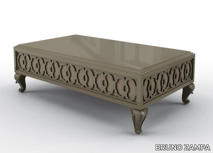 CLUB - Rectangular low wooden coffee table for living room _ BRUNO ZAMPA