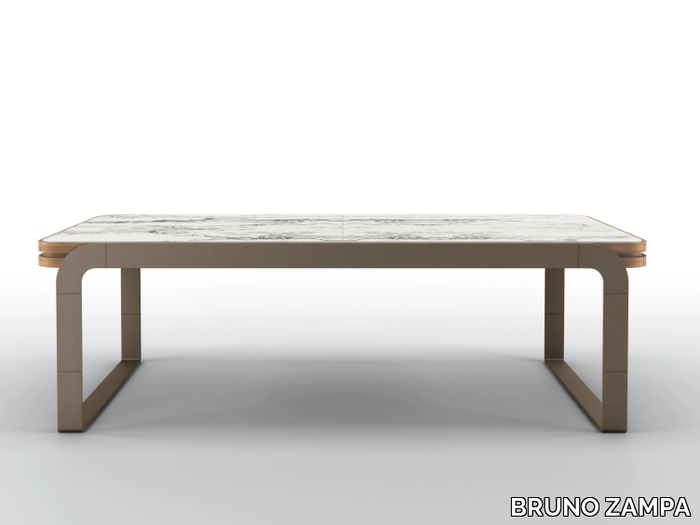 GILLON - Extending rectangular Calacatta marble table _ BRUNO ZAMPA