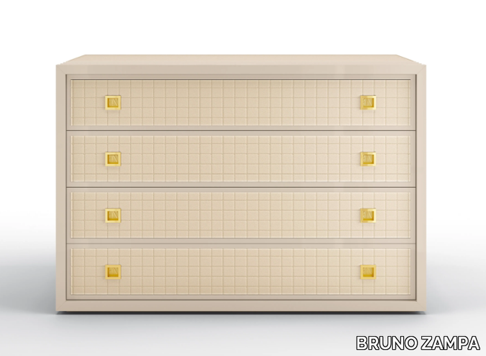 GLENN - Solid wood chest of drawers with integrated handles _ BRUNO ZAMPA