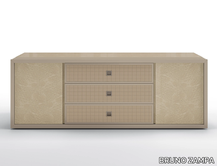 GLENN - Solid wood sideboard and drawers covered in leather _ BRUNO ZAMPA