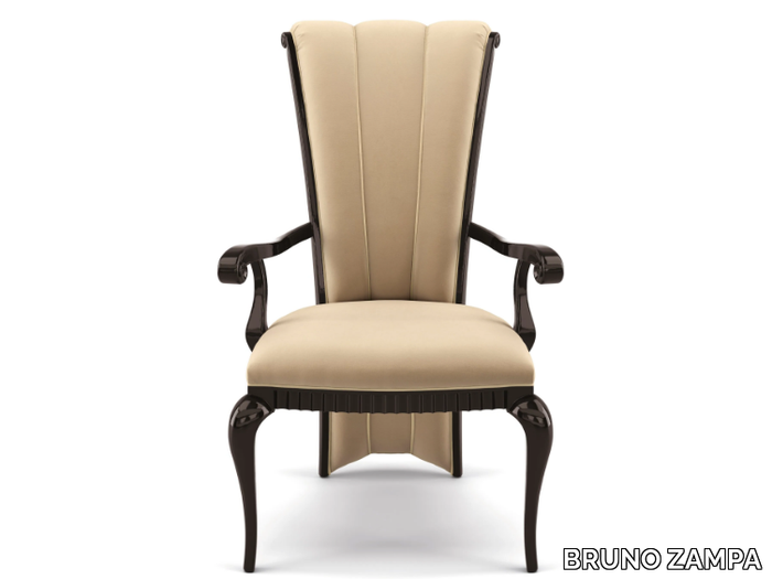 GRETA - Upholstered velvet chair with armrests _ BRUNO ZAMPA
