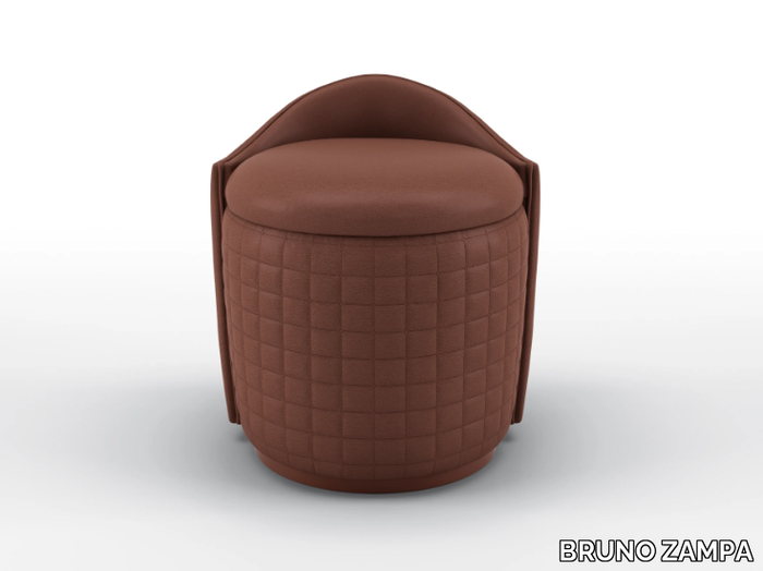 KIMBERLY - Round leather pouf _ BRUNO ZAMPA