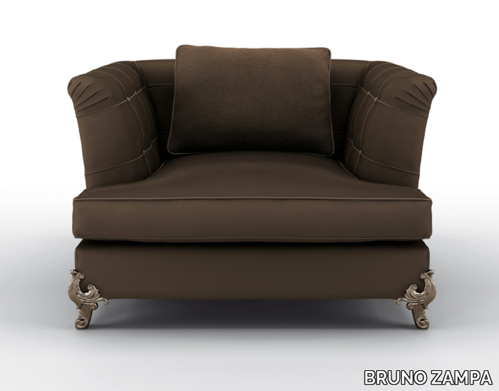 KING - Velvet armchair with armrests _ BRUNO ZAMPA