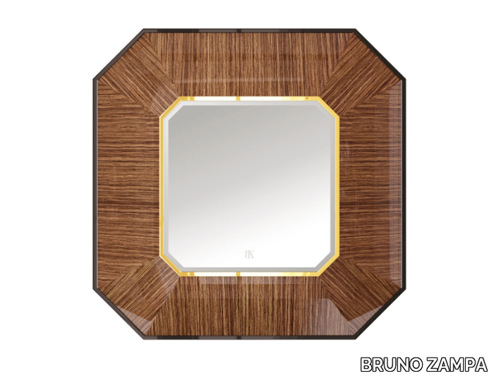 JUPITER - Wall mirror with frame in canaletto walnut _ BRUNO ZAMPA