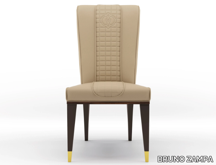 OPIUM - Upholstered leather chair _ BRUNO ZAMPA