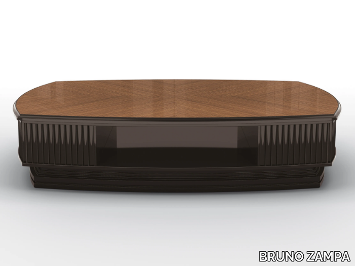 OTTO - Rectangular low walnut coffee table with storage space _ BRUNO ZAMPA