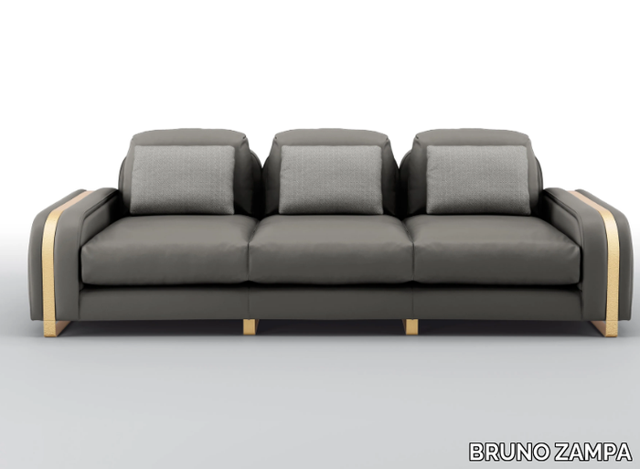 WAVE - 3 seater leather sofa _ BRUNO ZAMPA