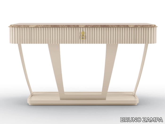 SWING - Console with lacquered drawer and marble top _ BRUNO ZAMPA