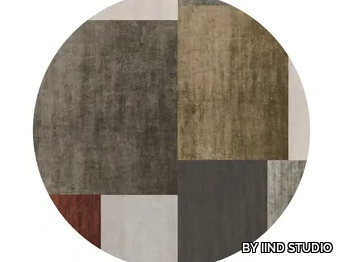 GANCIA RESERVE - Handmade round wool and bamboo silk rug _ BY IIND STUDIO