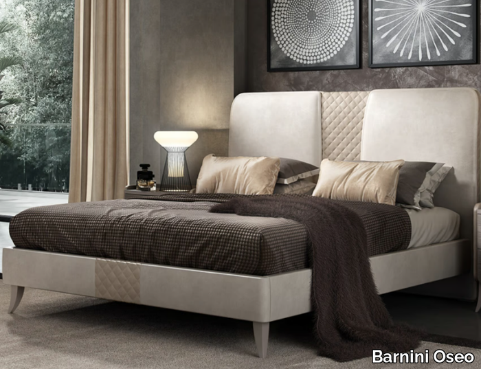 NOTTI MAGICHE - Fabric double bed with upholstered headboard _ Barnini Oseo