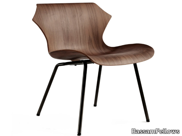 PETAL - Wood and steel lounge chair _ BassamFellows