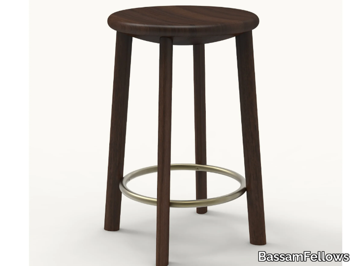 BOWL - Walnut stool with footrest _ BassamFellows