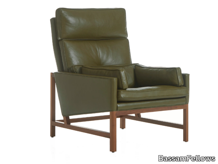 WOOD FRAME LOUNGE - High back wood and upoholstered lounge chair _ BassamFellows