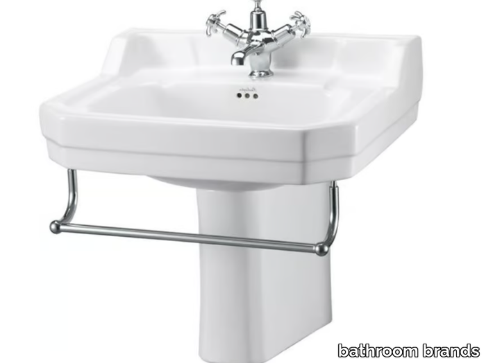 EDWARDIAN - Rectangular Semi-pedestal Vitreous China washbasin _ bathroom brands