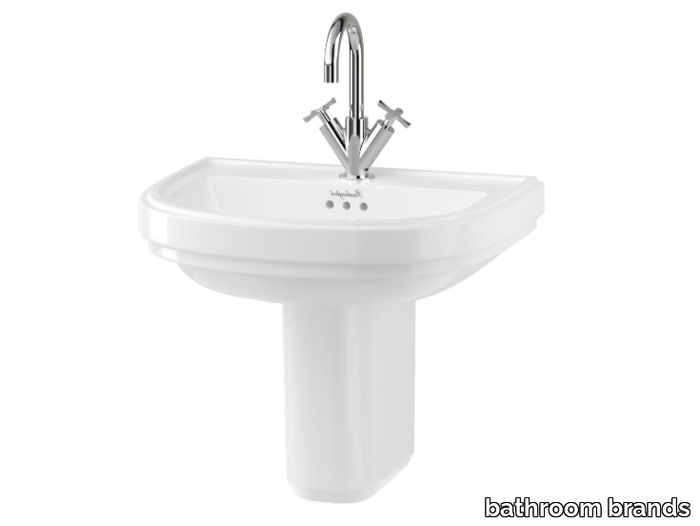 RIVIERA - 580mm D Shape Basin with Semi Pedestal _ bathroom brands