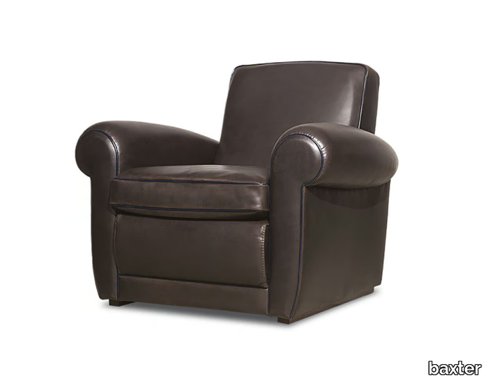 MICKEY - Leather armchair with armrests _ BAXTER