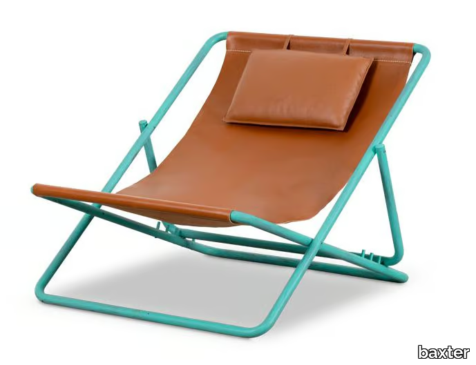 RIMINI - Recliner tanned leather deck chair _ BAXTER