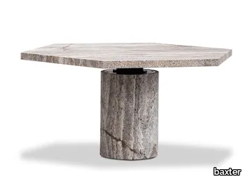 JUPITER SPECIAL EDITION - Hexagonal travertine table _ BAXTER