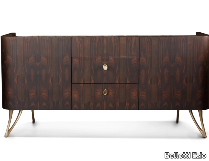 ATENA - Ziricote wood sideboard with drawers with integrated lighting _ Bellotti Ezio