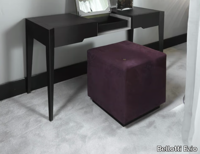 FRINE - Tufted upholstered square nabuk pouf _ Bellotti Ezio