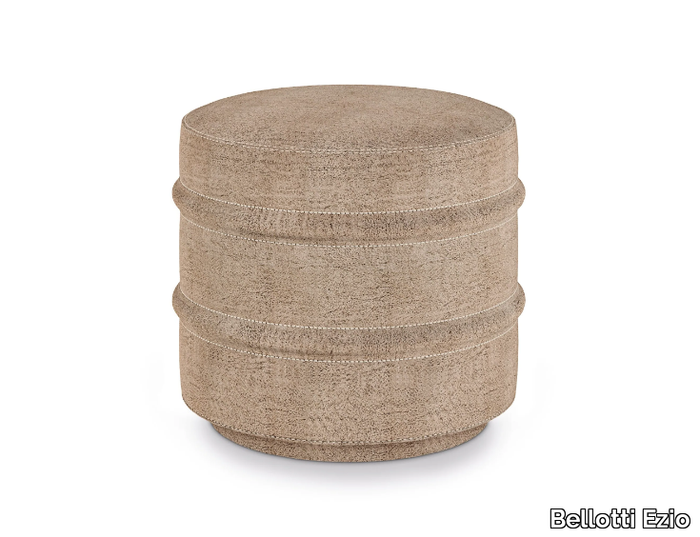 HOTEL DE VILLE - Round leather pouf _ Bellotti Ezio