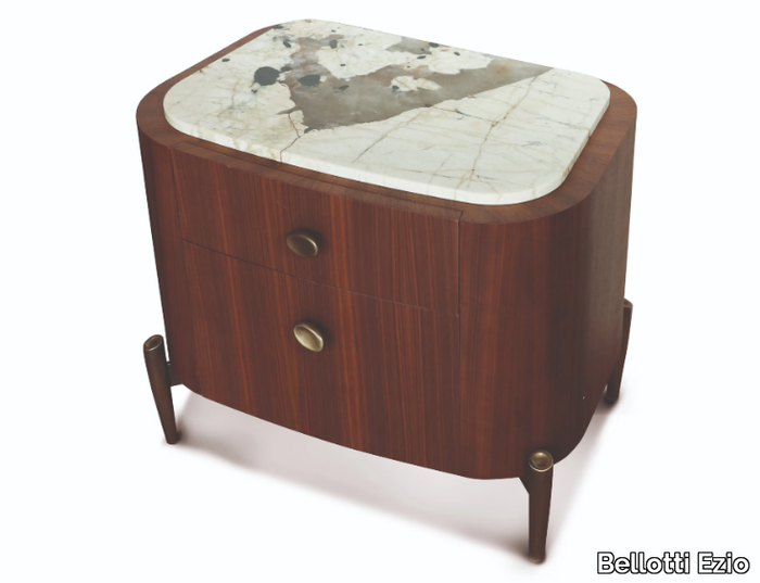 LAPETO - Rounded wooden bedside table with drawers _ Bellotti Ezio