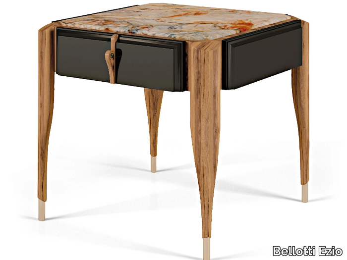 LEXINGTON AVENUE - Lacquered rectangular walnut bedside table with drawers _ Bellotti Ezio