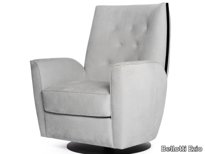 MEDITA - Swivel tufted fabric armchair with armrests _ Bellotti Ezio