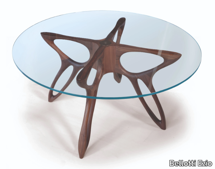 PROMETEO - Round walnut dining table _ Bellotti Ezio