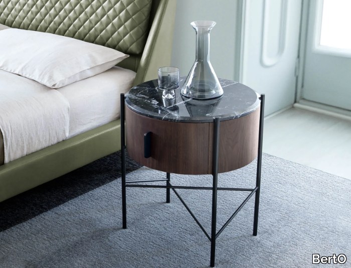 ROI - Round bedside table with drawers _ BertO