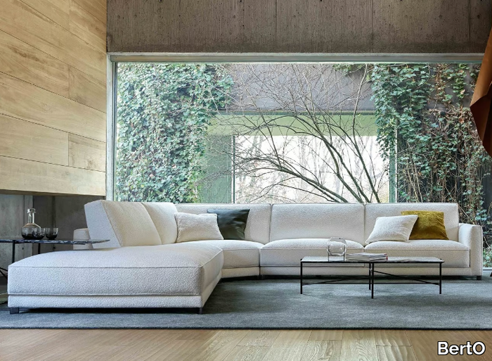TOMMY - Corner polyester fibre sofa with removable cover _ BertO