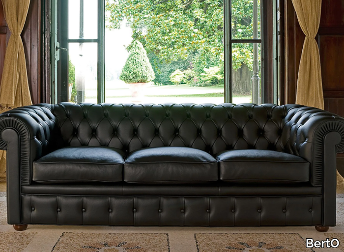 CHESTER - 3 seater tufted leather sofa _ BertO