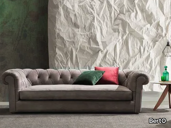 BOSTON - 3 seater tufted leather sofa _ BertO