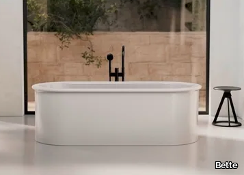 BETTESUNO - Freestanding oval enamelled steel bathtub _ Bette