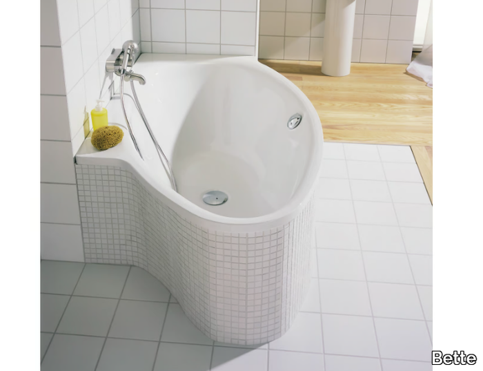 BETTEPOOL I - Asymmetric enamelled steel bathtub _ Bette