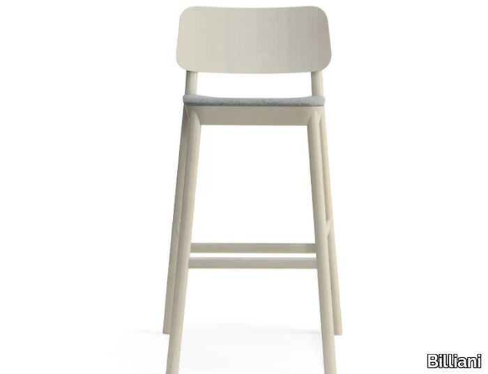 DRUM 077 - High beech stool with integrated cushion _ Billiani